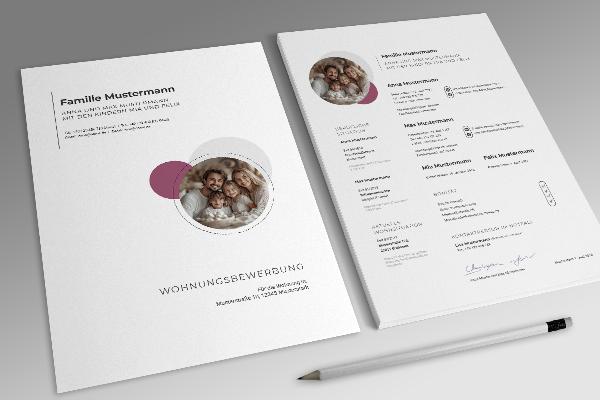 Søknad om leilighet: Mal for familie (rødviolet)
