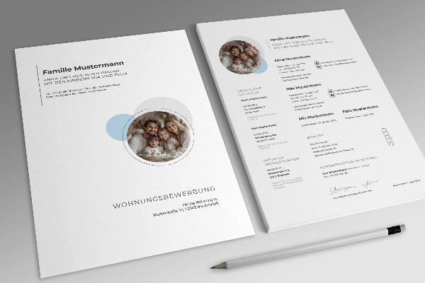 Leilighetssøknad: Mal for familie (lyseblå)