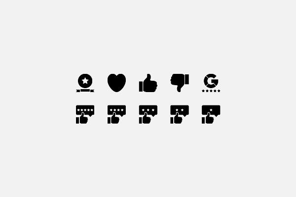 Icon set "Holiday Accommodation": Rating (full surface)