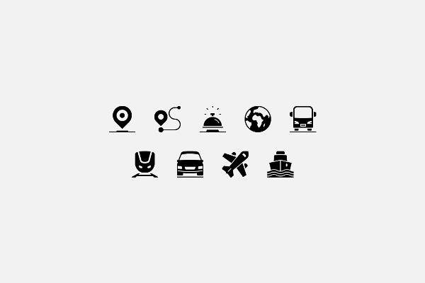 Icon set "Holiday Accommodation": Location (full area)