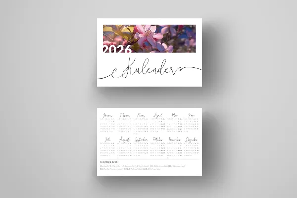 Calendario anual 2026 para imprimir: 04 | Agenda de bolsillo