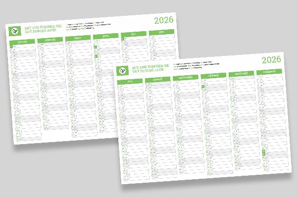 Calendarios empresariales personalizados para 2026: calendario semestral