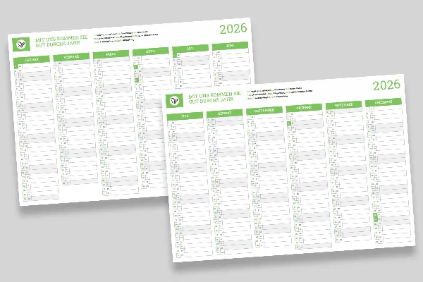 Personalisierte Business-Kalender für 2026: Halbjahreskalender