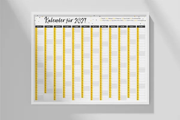 2027年用のパーソナライズされたビジネスカレンダー：年間プランナー
