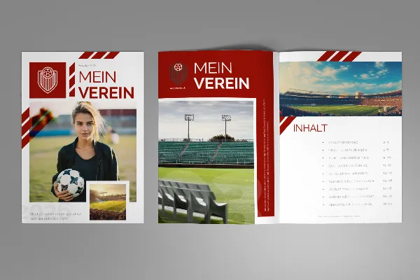 Template for Club Newspaper for Sports Clubs in Red