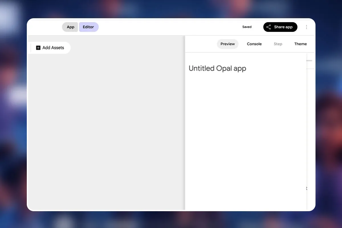 Google Opal 06: Überblick der Oberfläche: Editor, Inputs, Outputs, Nodes