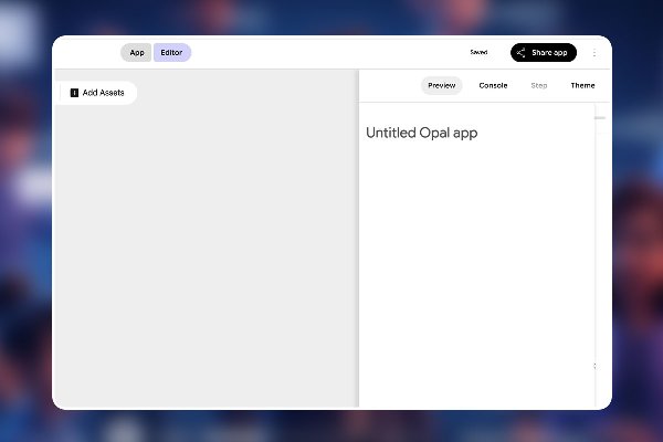 Google Opal 06: Überblick der Oberfläche: Editor, Inputs, Outputs, Nodes