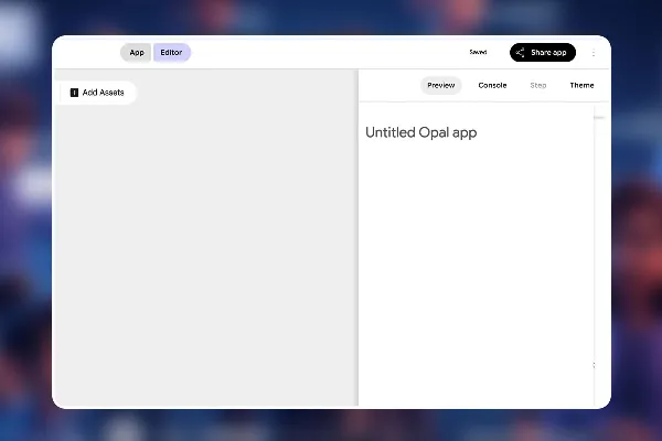 Google Opal 06: Überblick der Oberfläche: Editor, Inputs, Outputs, Nodes