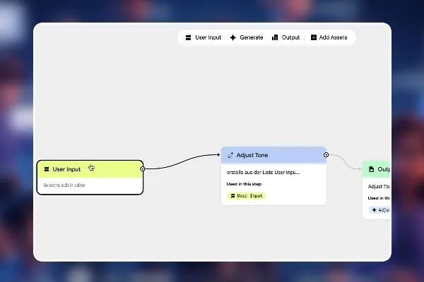 Google Opal 12: Typische Bausteine (Texteingabe, KI-Analyse, Bildgenerierung, Tabellenexport)