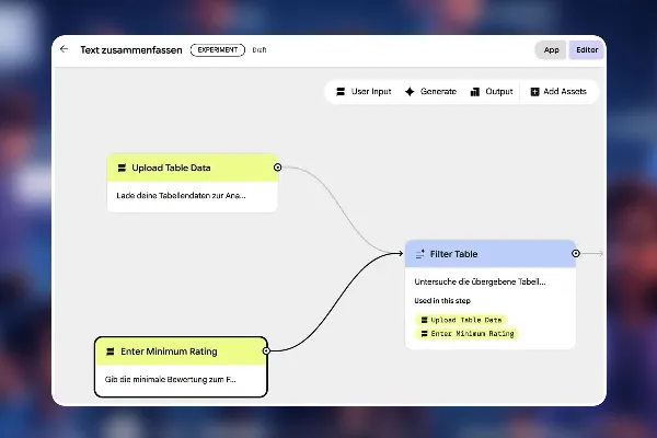 Google Opal 16: Einbindung externer Daten (z. B. Textdatei, Tabellen)