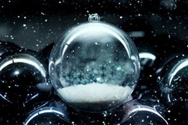 Foto einer Weihnachtskugel für zauberhafte Bilder und Weihnachtsgrüße – Version 2