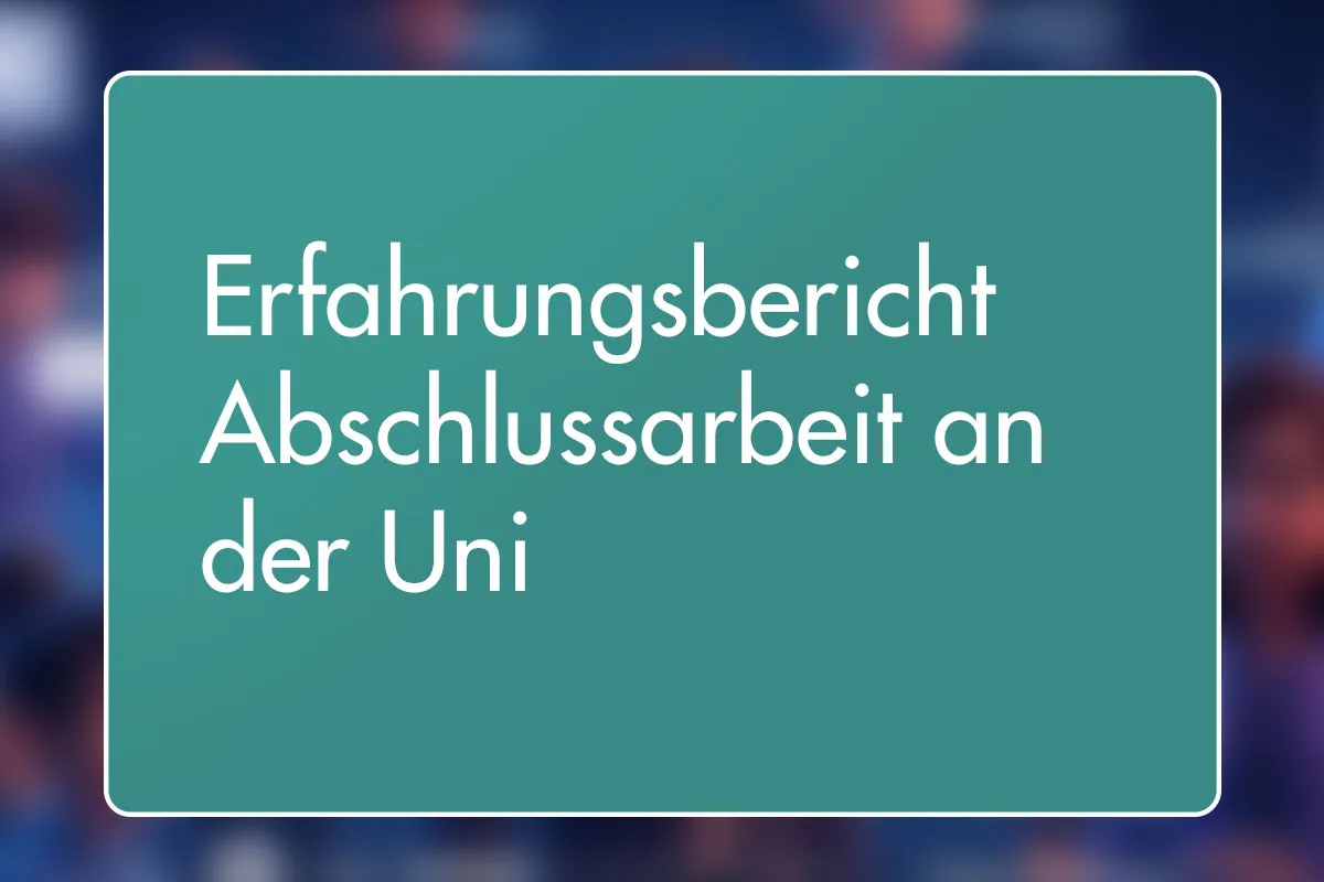 11 - Erfahrungsbericht Abschlussarbeit an der Uni
