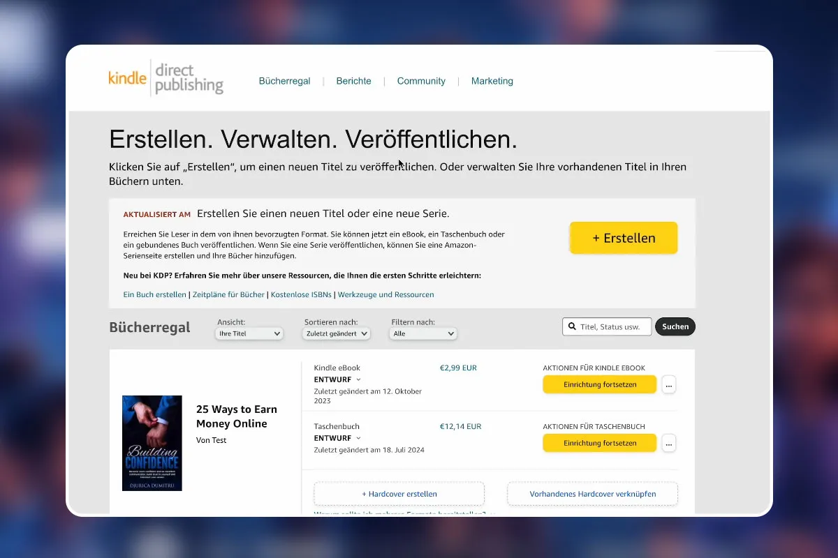 18 - Buch auf Amazon KDP hochladen