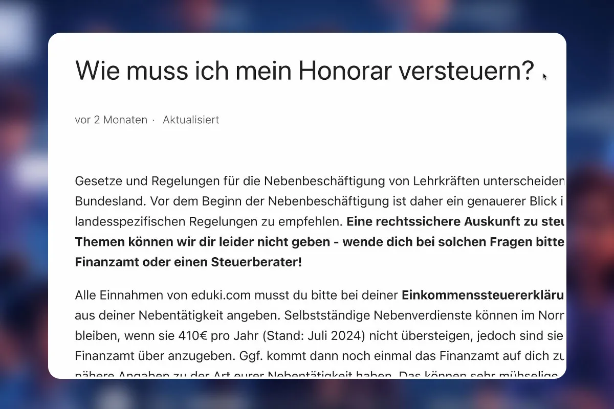 29 - Kleinunternehmerregelung bei Lehrmaterialien