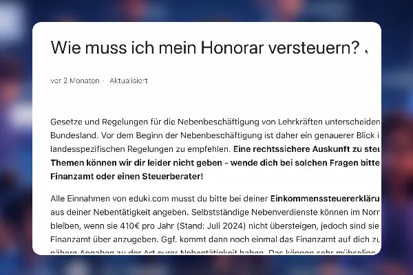 29 - Kleinunternehmerregelung bei Lehrmaterialien