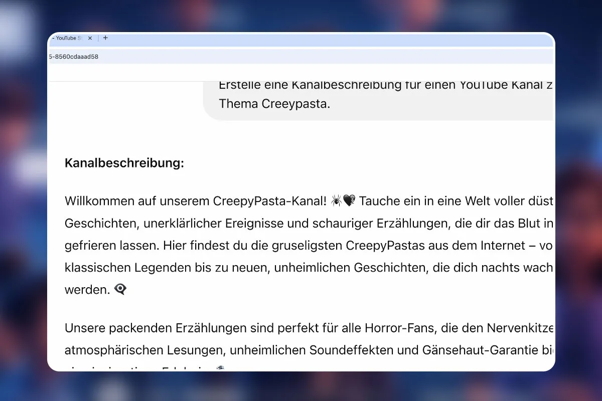 35 - Kanal Beschreibung mit ChatGPT erstellen lassen