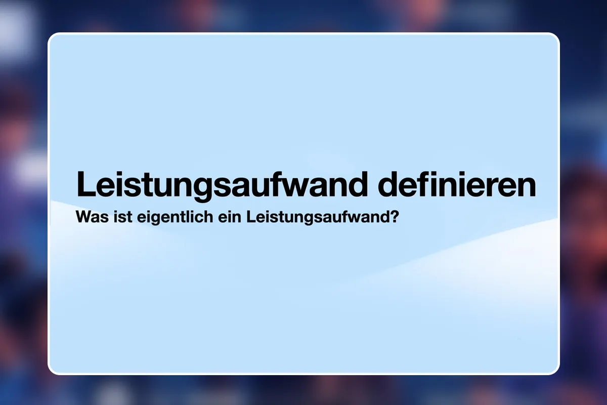 89 - Leistungsaufwand definieren