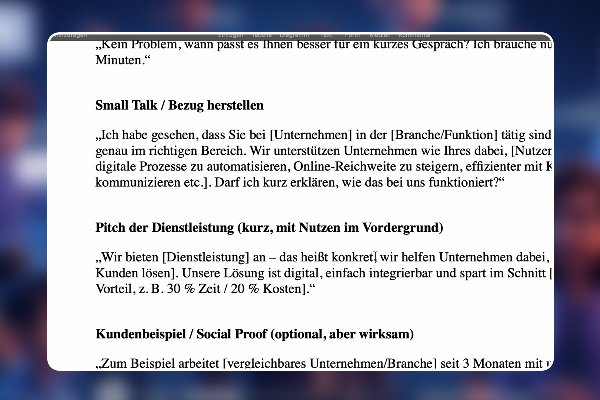 92 - Telefonskript für Akquise