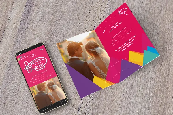 Nyomtatható sablon esküvői meghívóhoz - 06. verzió