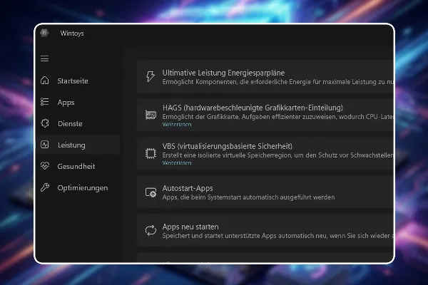 14 - Mit Wintoys die besten Einstellungen schnell in Windows aktivieren