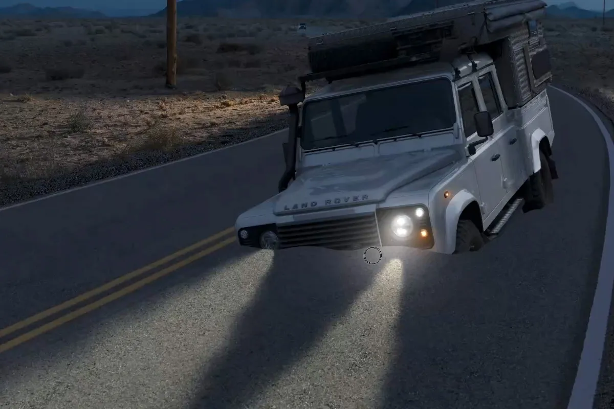 Swampcar Photoshop Training: 2.3 Frontscheinwerfer einschalten