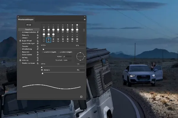 Swampcar Photoshop Training: 2.4 Weiteres Fahrzeug einbauen, umfärben und anpassen