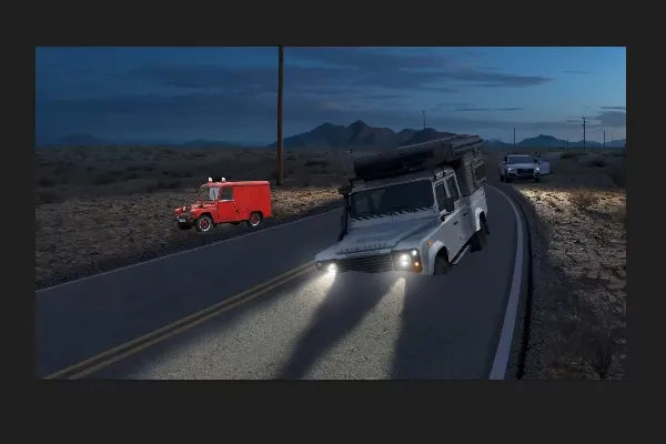 Swampcar Photoshop Training: 2.5 Austin einbauen und Ebenen besser organisieren