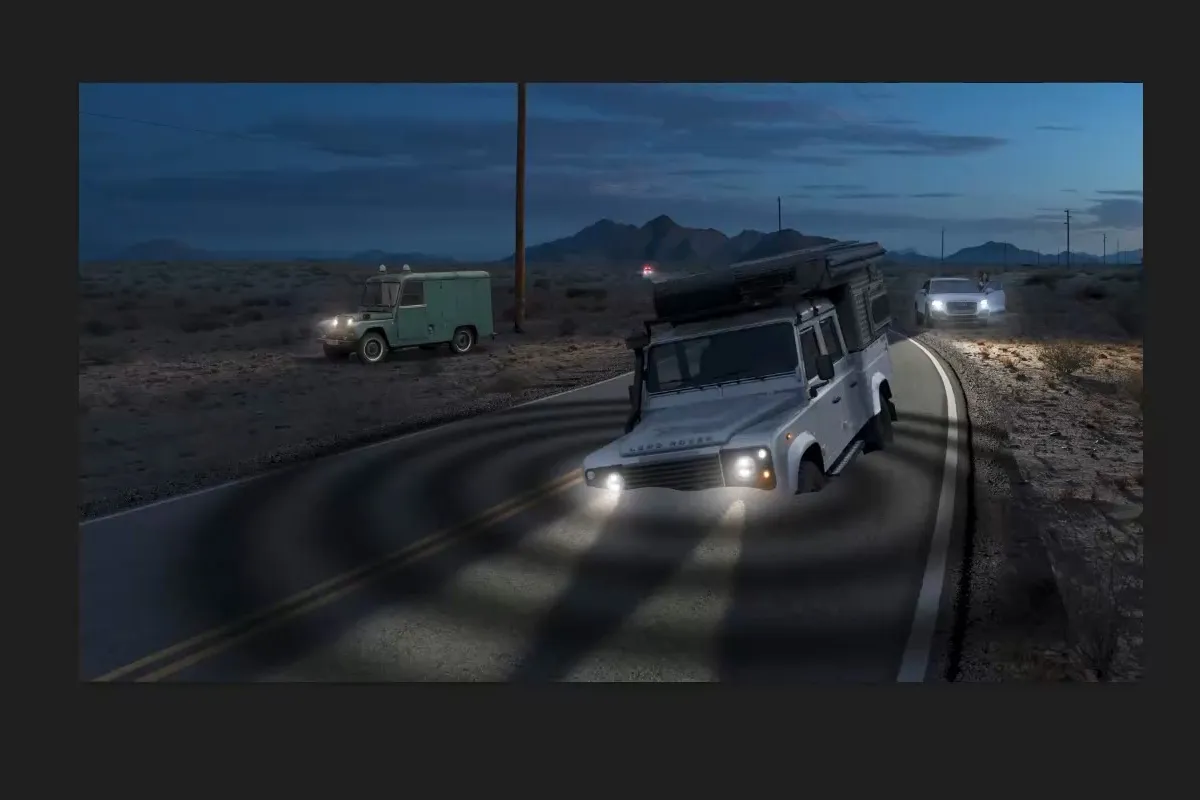 Swampcar Photoshop Training: 3.1 Perspektive für Asphaltwellen festlegen