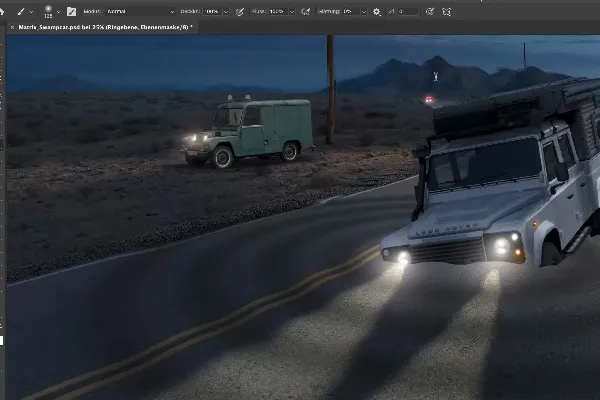 Swampcar Photoshop Training: 3.2 Versetzenfilter anwenden