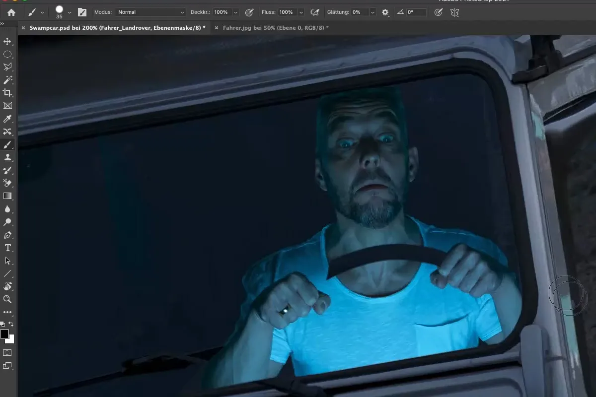 Swampcar Photoshop Training: 4.1 Fahrer freistellen und einmontieren