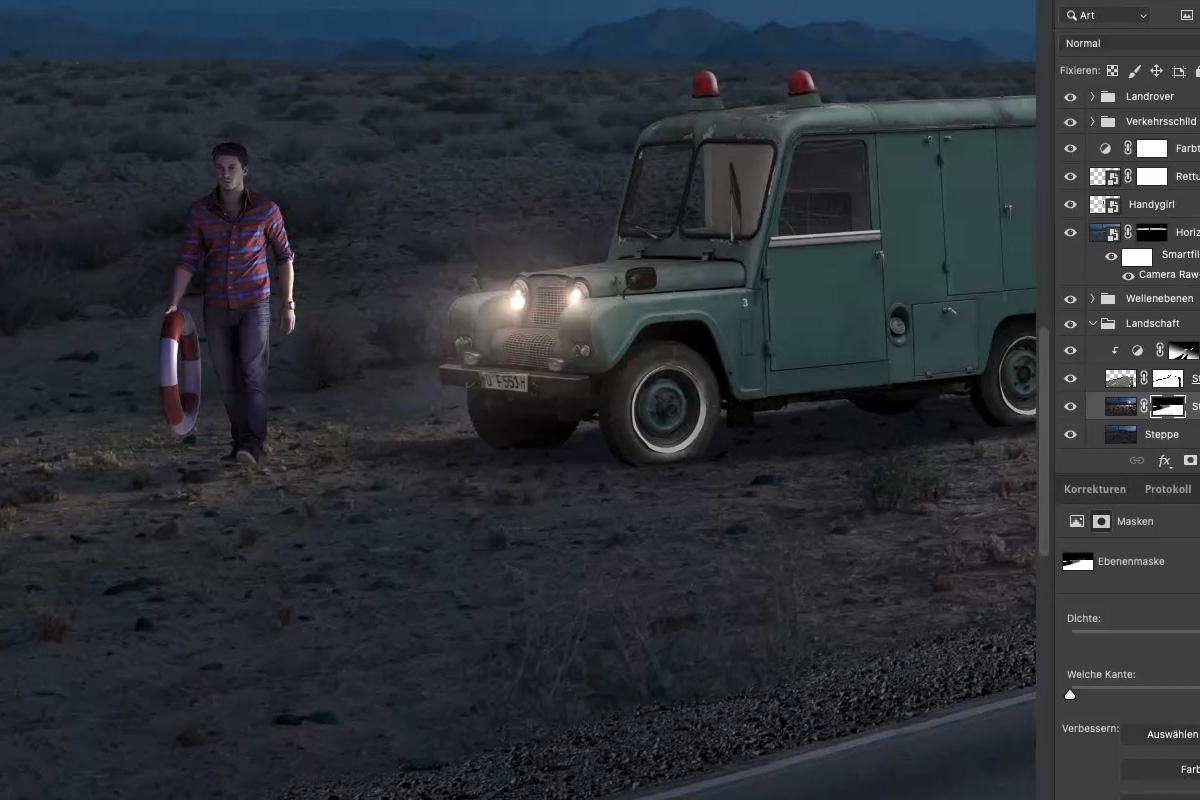Swampcar Photoshop Training: 4.5 Statisten einfügen und anpassen