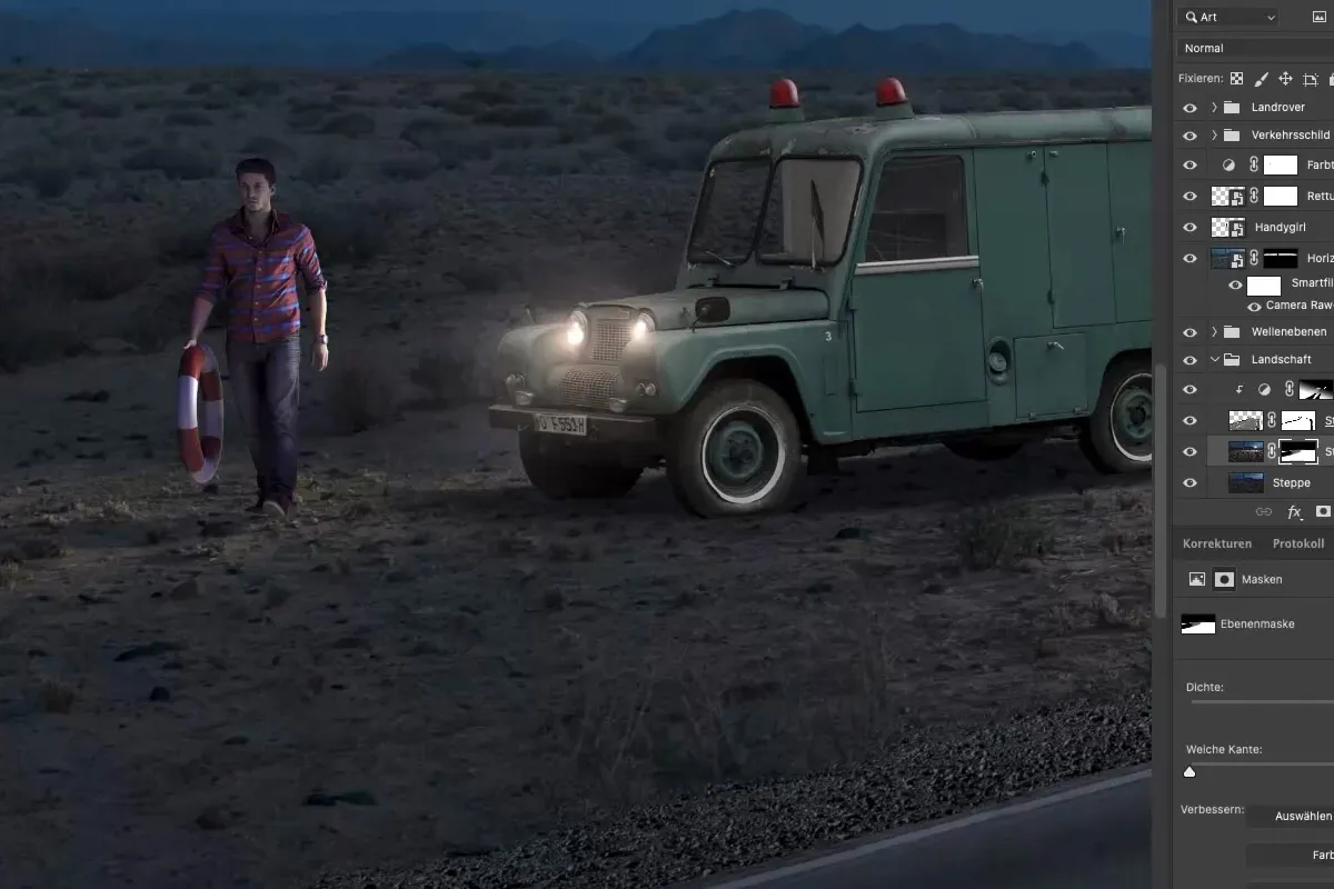 Swampcar Photoshop Training: 4.5 Statisten einfügen und anpassen