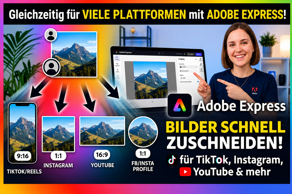 03 - Bilder gleichzeitig zuschneiden für verschiedene Plattformen mit Adobe Express