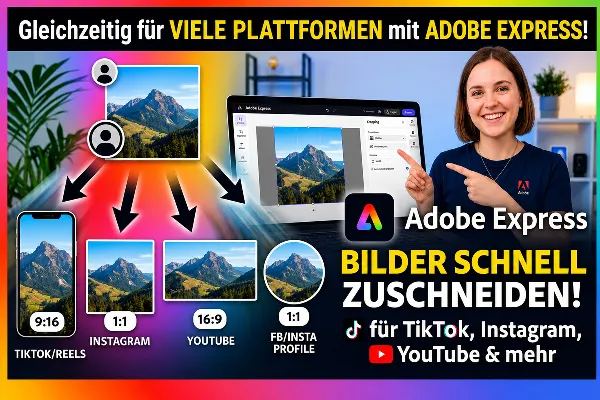 03 - Bilder gleichzeitig zuschneiden für verschiedene Plattformen mit Adobe Express