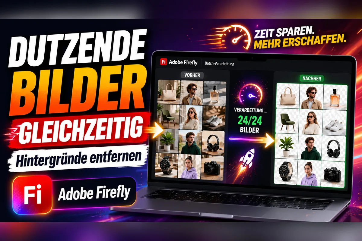 12 - Hintergründe von dutzenden Bildern gleichzeitig entfernen (Adobe Firefly Stapelverarbeitung)