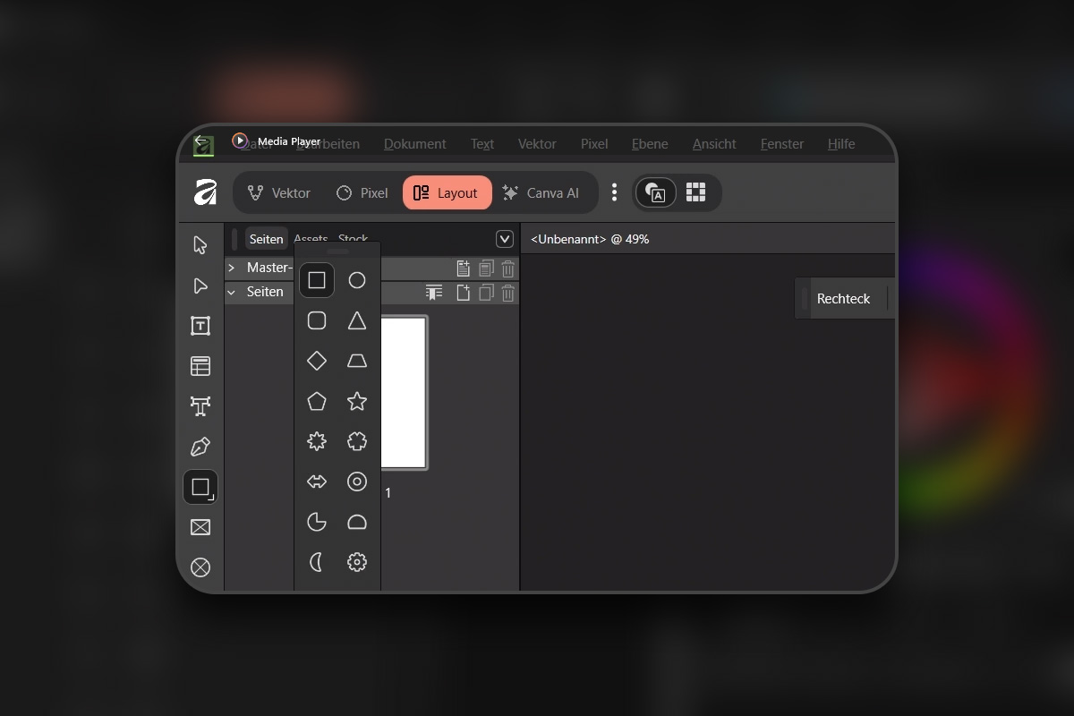 Affinity Layout: 01 – Das Layout-Studio verstehen: Oberfläche & Seiten-Panel
