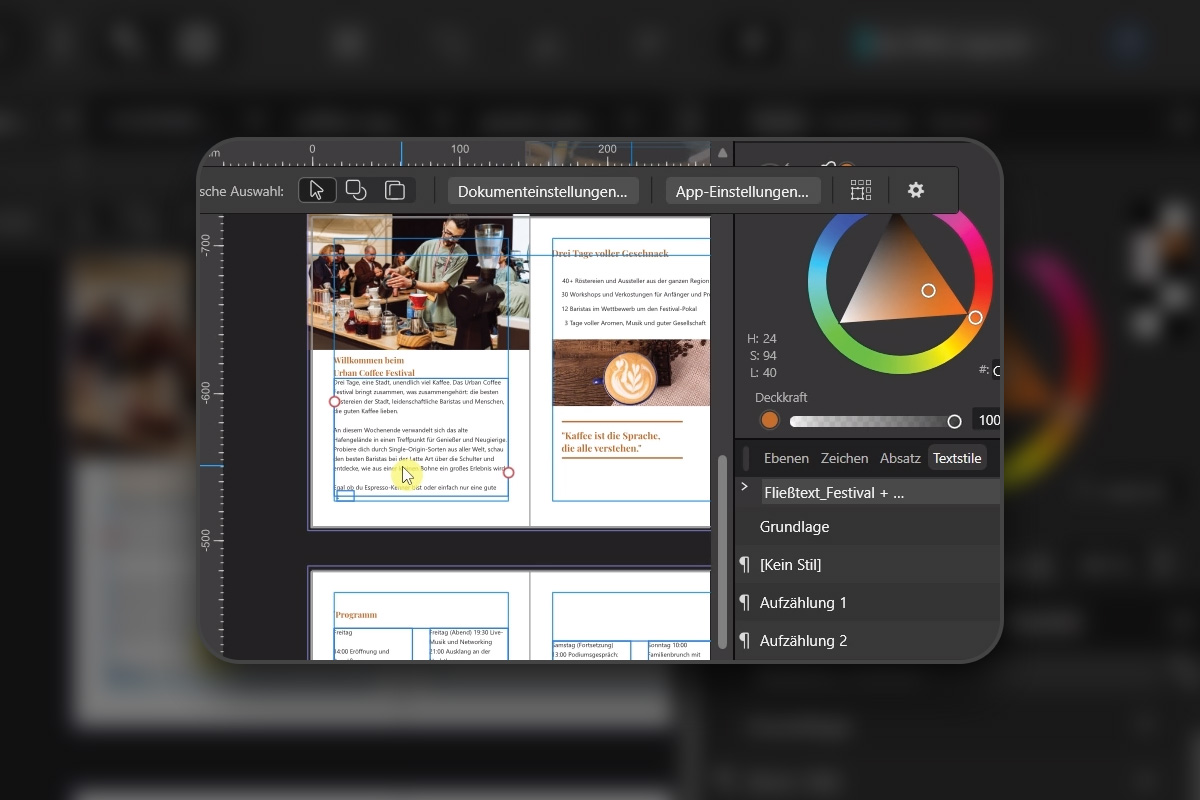 Affinity Layout: 16 – Praxis: Inhaltsseiten fertigstellen