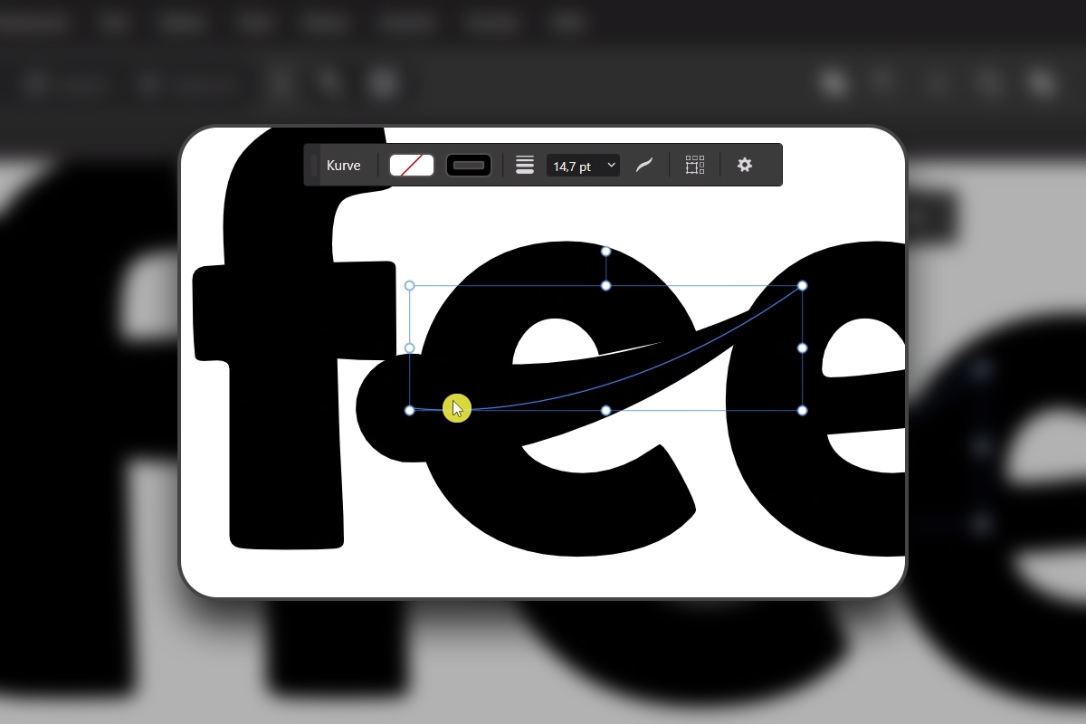 Affinity Vektor: 4.3 Custom Lettering „Coffee“ mit dem Breiten-Werkzeug