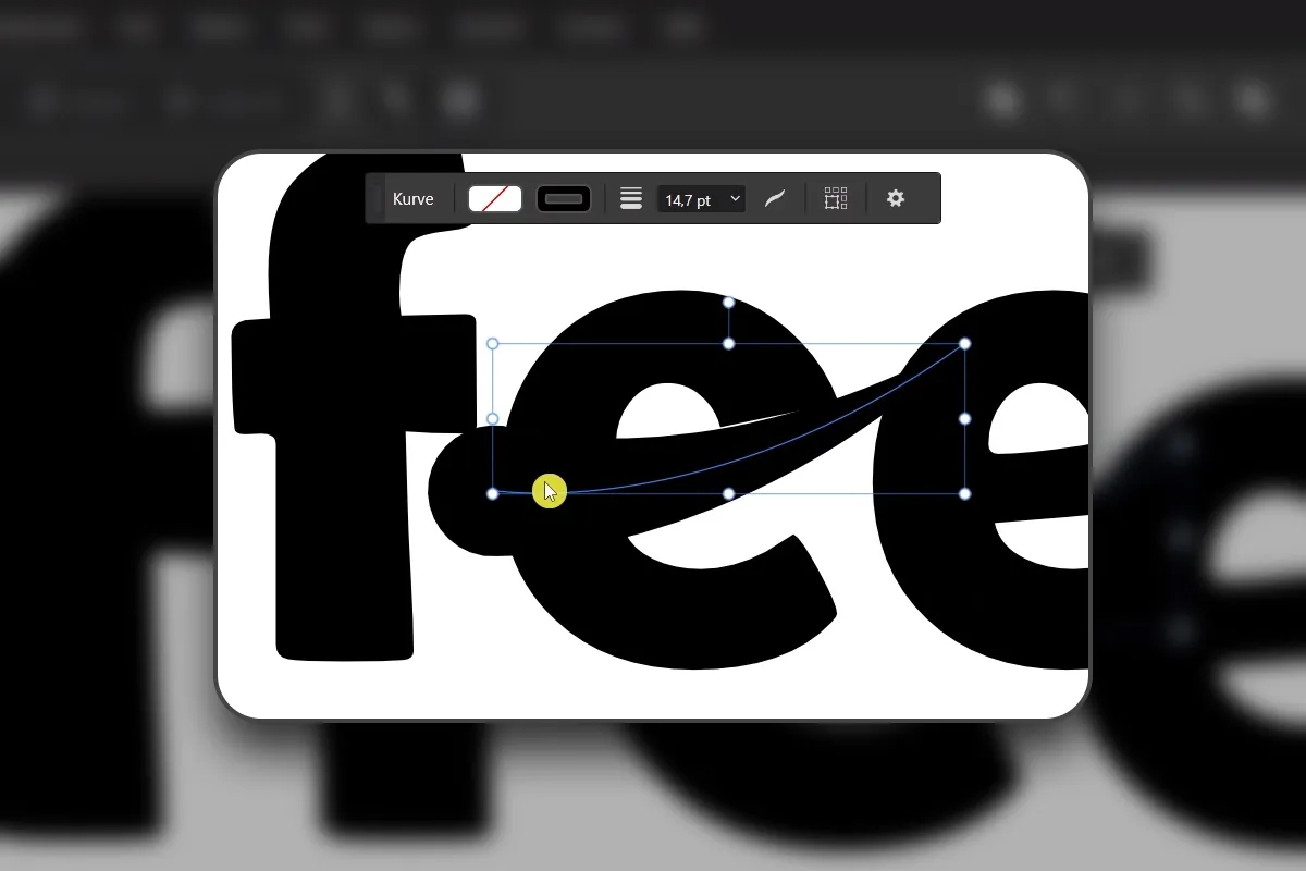 Affinity Vektor: 4.3 Custom Lettering „Coffee“ mit dem Breiten-Werkzeug