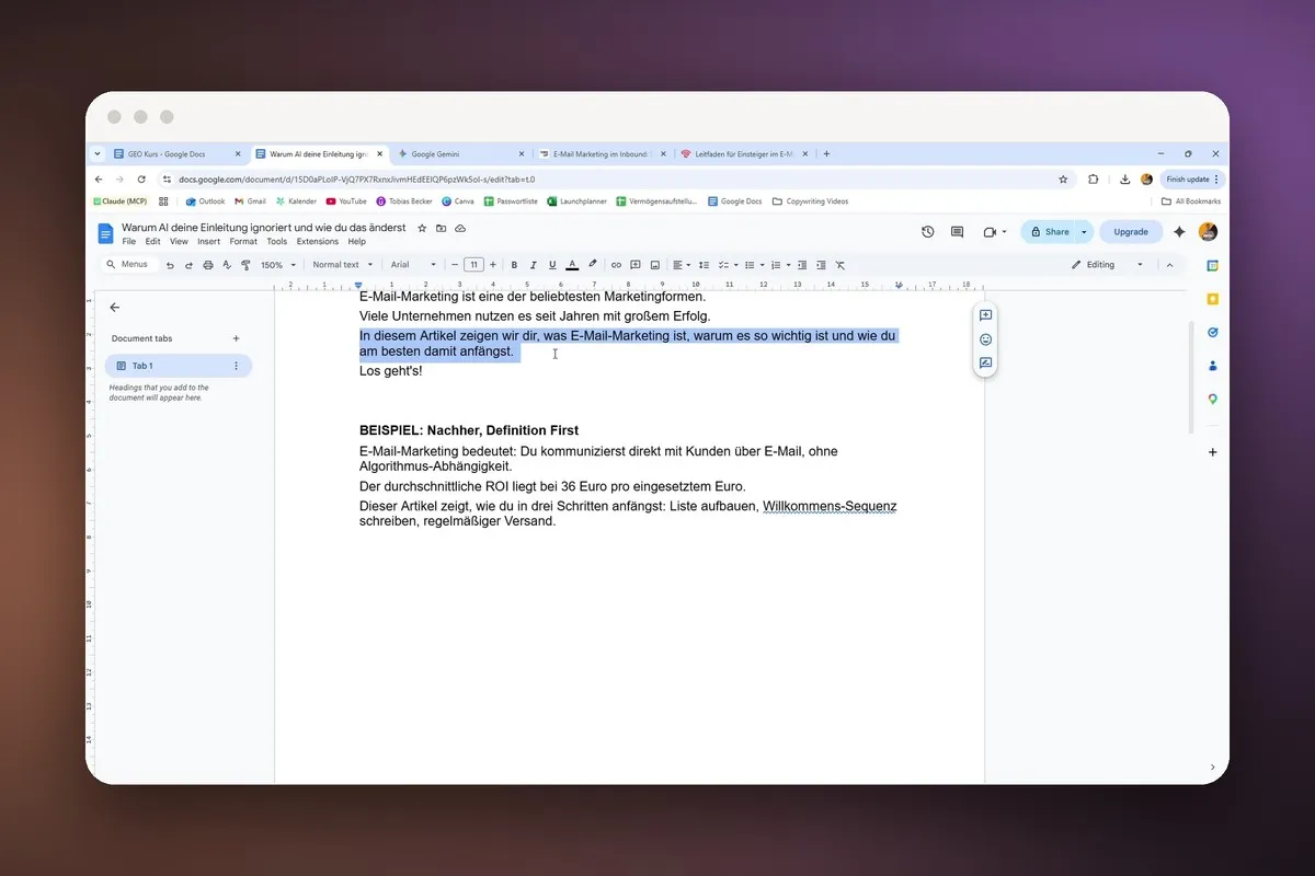 GEO: 2.2 Relevanz ab Sekunde eins: Wie LLMs Intros scannen