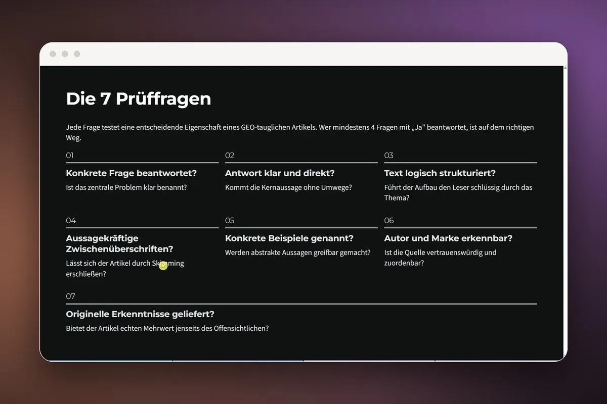 GEO: 4.0 Die ultimative GEO-Checkliste vor der Veröffentlichung