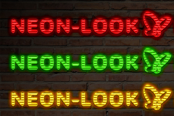 Estilos de neón para Photoshop: Tubos horizontales