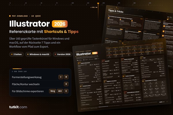 Referenzkarte Adobe Illustrator: Tastaturkürzel & Tipps (Ausgabe 2026)