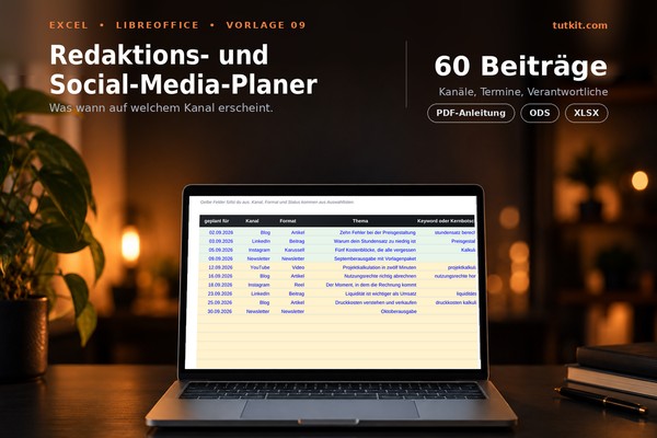 Editorial Plan: Excel Template for Social Media, Blog, and Newsletter with Evaluation (Issue 2026)