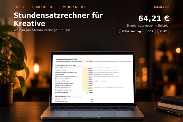 Stundensatzrechner für Kreative: Excel-Vorlage für Freelancer und Agenturen (Ausgabe 2026)