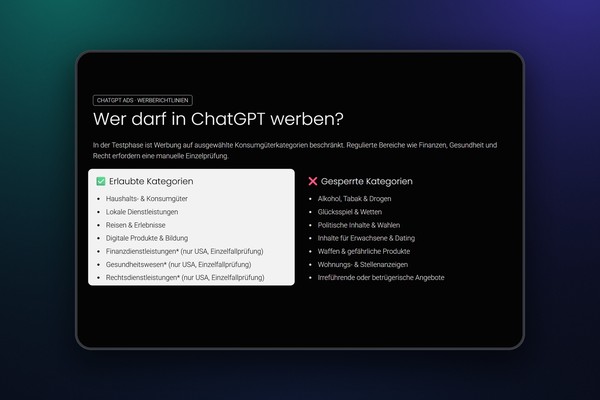 ChatGPT Annunci: 1.3 Controllo del settore e richiesta di un conto pubblicitario