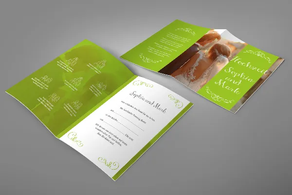 Druckfähige Vorlage für Hochzeitseinladung - Version 13