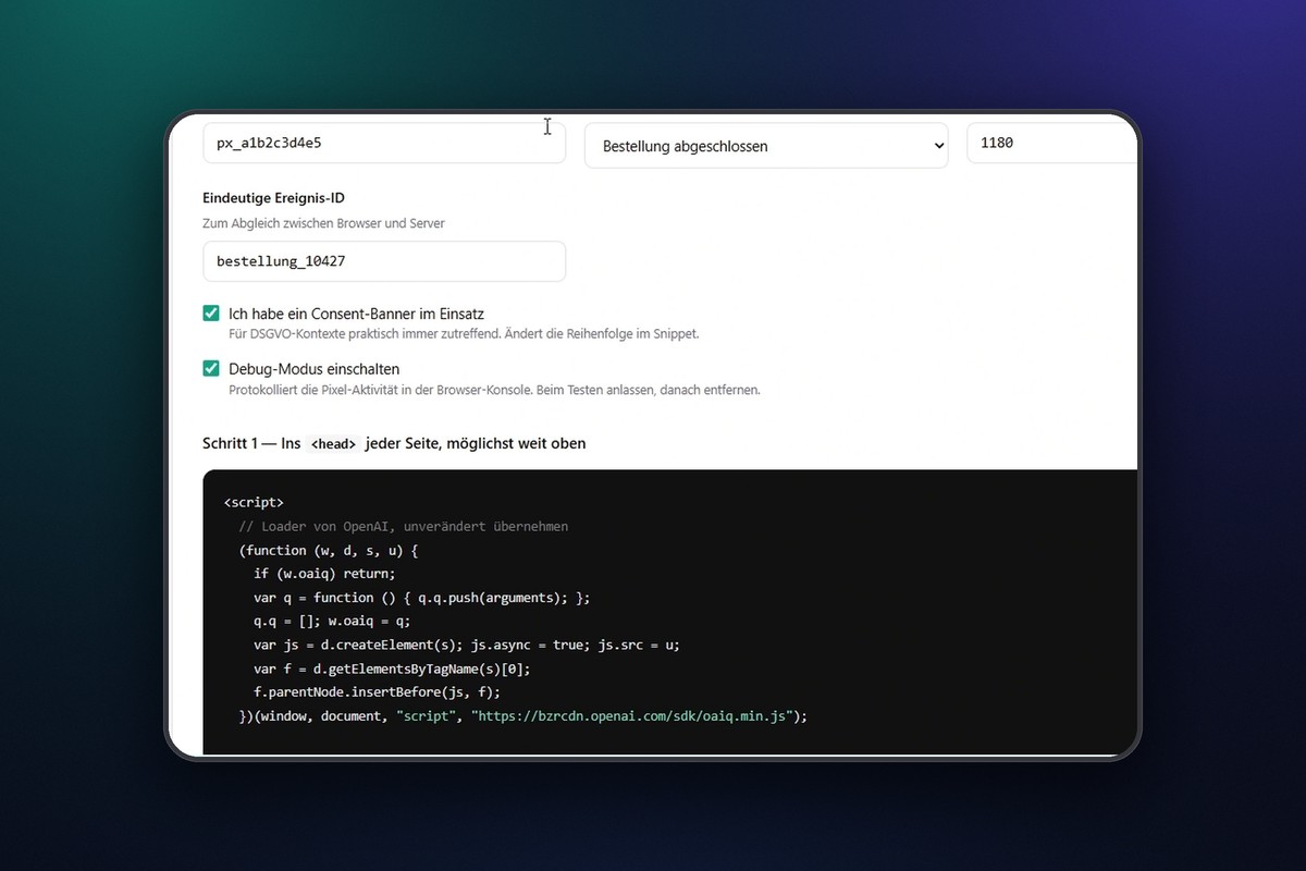 ChatGPT Ads: 5.2 OpenAI-Pixel einbauen und Conversions API anbinden
