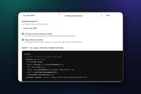 ChatGPT Ads: 5.2 Integrare il Pixel OpenAI e collegare l'API delle conversioni