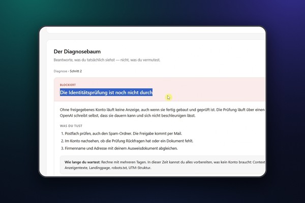 ChatGPT Ads: 6.1 Anzeige liefert nicht aus: die Fehler-Checkliste